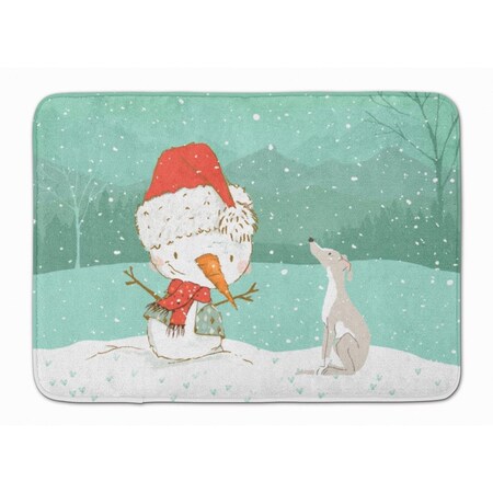 Carolines Treasures Italian Greyhound Snowman Christmas Machine Washable Memory Foam Mat CK2089RUG